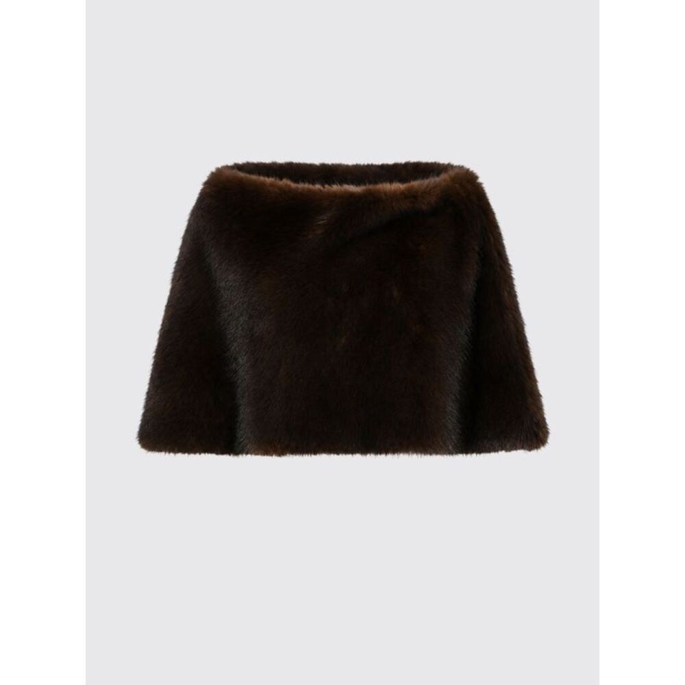Liviana Conti Women Flared Stole Liviana Conti In Ebony Faux Fur